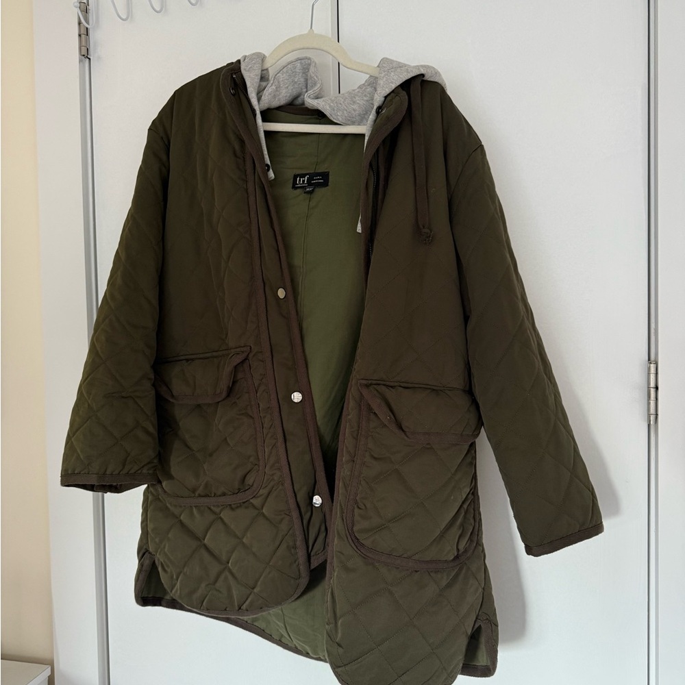 Zara Quilted Utility Jacket - Dark Green